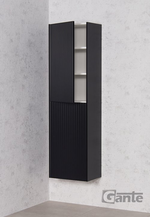 Słupek łazienkowy frezowany wiszący wysoki 155x45 Mirage kolor czarny mat