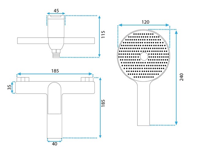 Złota szczotkowana bateria wannowa Avalon Rea