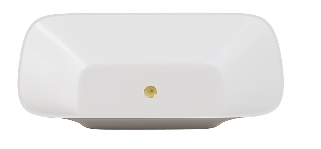 Czarno-biała wanna wolnostojąca z konglomeratu + klik-klak złoty 160 cm Assos B&W Besco WMD-160-AWG