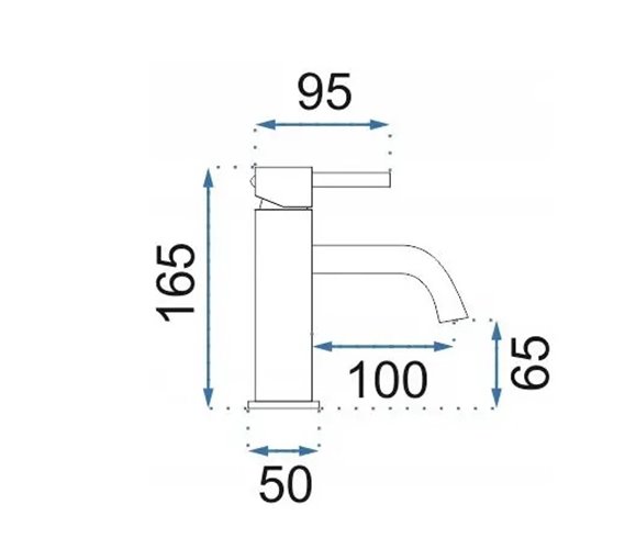 Bateria umywalkowa niska Lungo Rea miedź szczotkowana