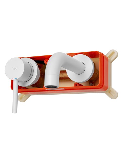 Bateria umywalkowa w kolorze białym Lungo White Rea