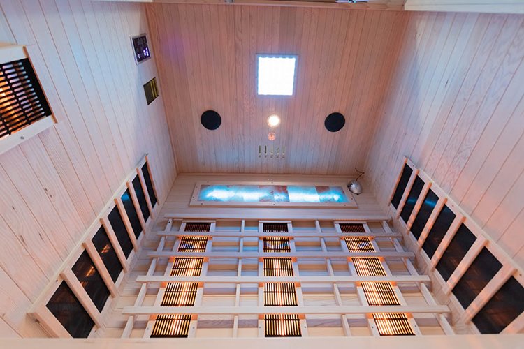 Sauna na podczerwień trzyosobowa panele sól himalajska 150X120X190CM MO-EA3R Infrared Mazur