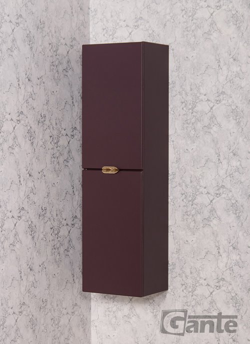 Słupek łazienkowy wiszący burgundowy złoty uchwyt 143,5x40 cm Magnolia Gante