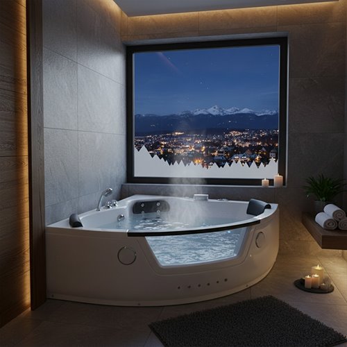 Wanna z hydromasażem narożna 152x152 cm Tiga 604