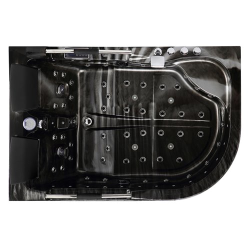 Czarna wanna z hydromasażem Venezia 761 Fala 180x120 lewa