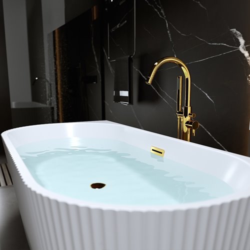 Wanna wolnostojąca przyścienna korek złoty 170 cm Carlo Led Hydrosan