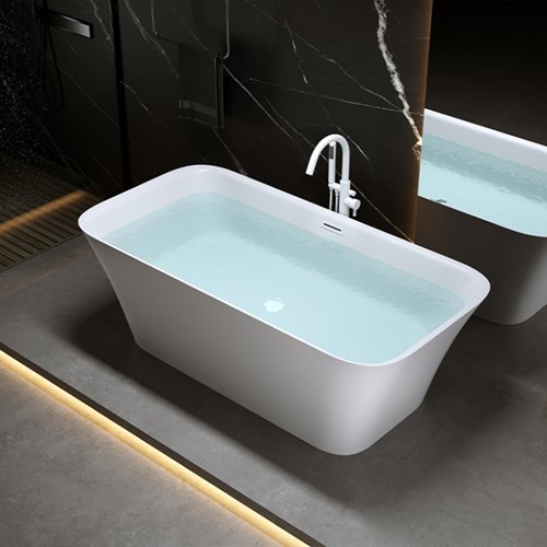 Wanna wolnostojąca biały przelew oraz korek prostokątna 150 cm Viana Hydrosan