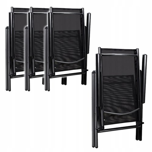 Zestaw mebli ogrodowych metalowych stół i krzesła Vera kolor czarny