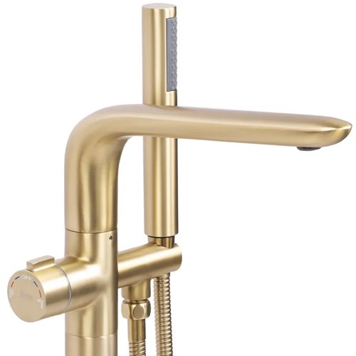 Złota szczotkowana bateria wannowa wolnostojąca Clark Rea