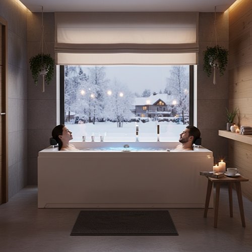 Wanna z hydromasażem prostokątna Ramona 640 180x90