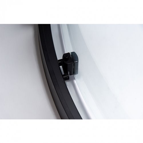 Czarna kabina prysznicowa półokrągła 90x90 drzwi rozsuwane BS01B