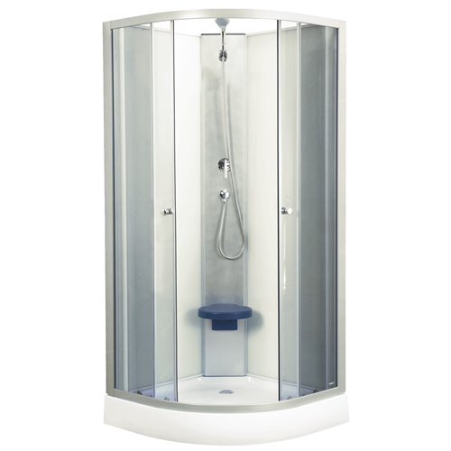 Kabina prysznicowa zabudowa czterościenna z siedziskiem 80x80 Evora White