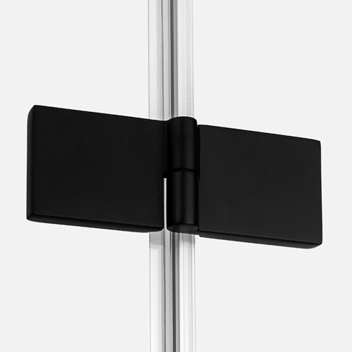 Kabina prysznicowa pięciokątna prawa drzwi uchylne kolor czarny mat 100x80 cm K-3794 New Trendy Nesta Black