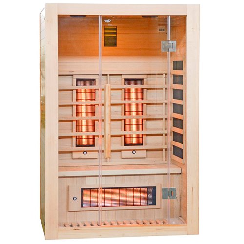 Sauna na podczerwień 3-osobowa 120x105 cm grzejniki kwarcowe i karbonowe Alta2 Infrared