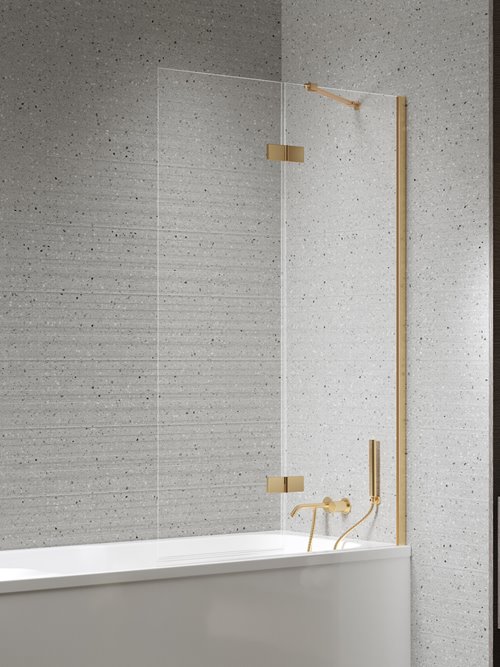 Parawan wannowy kolor złoty szczotkowany prawy 100x150 P-0249-WL Nesta Gold Brushed New Trendy