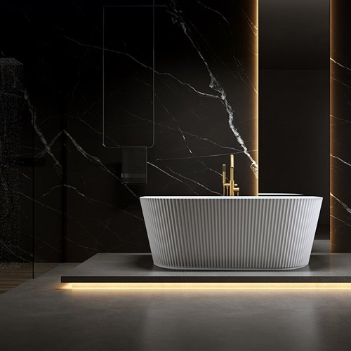 Wanna wolnostojąca przyścienna korek złoty szczotkowany 170 cm Carlo Led Hydrosan