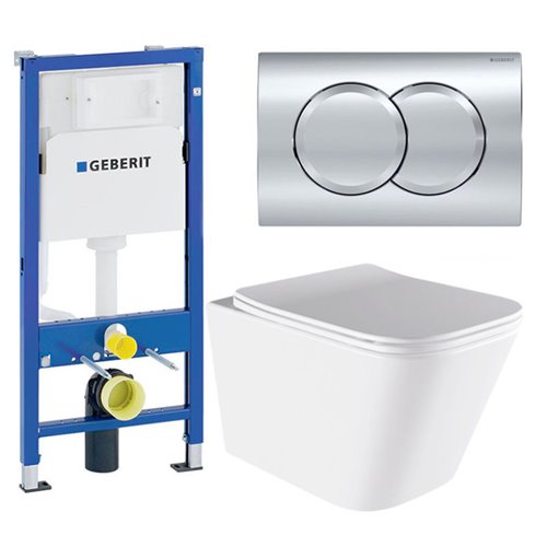 Zestaw podtynkowy stelaż GEBERIT DUOFIX + miska AQUA-WH-03 + przycisk DELTA 01 chrom