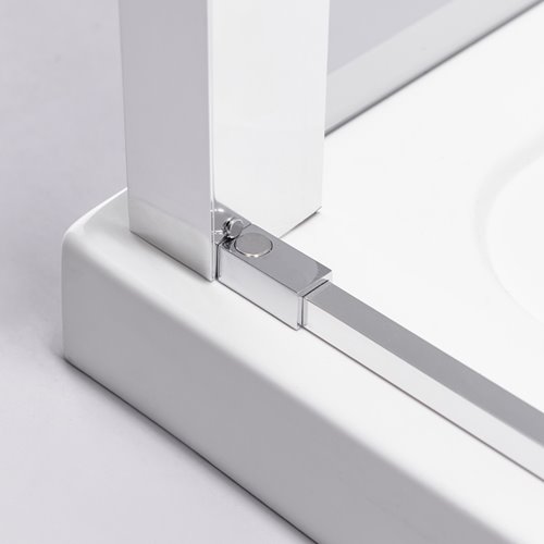 Chromowana prostokątna kabina prysznicowa Super Slim Nova 90x80 drzwi rozsuwane
