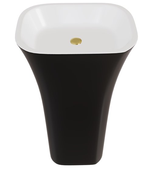 Umywalka wolnostojąca z konglomeratu czarno-biały połysk Assos B&W Besco UMD-A-WOBW