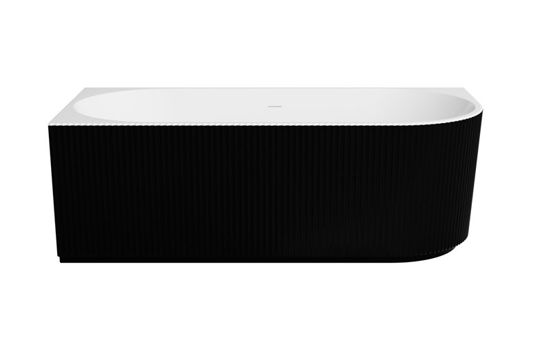 Denaya Besco B&W czarno-biała wanna wolnostojąca 150 cm lewa syfon chrom WASB-150DLC