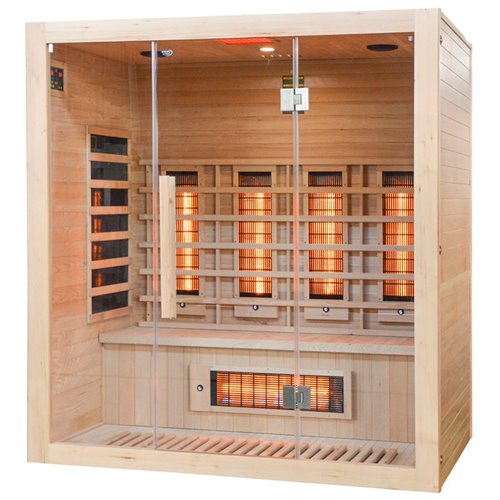 Sauna na podczerwień 4-osobowa 175x120 cm grzejniki kwarcowe i karbonowe Alta5 Infrared