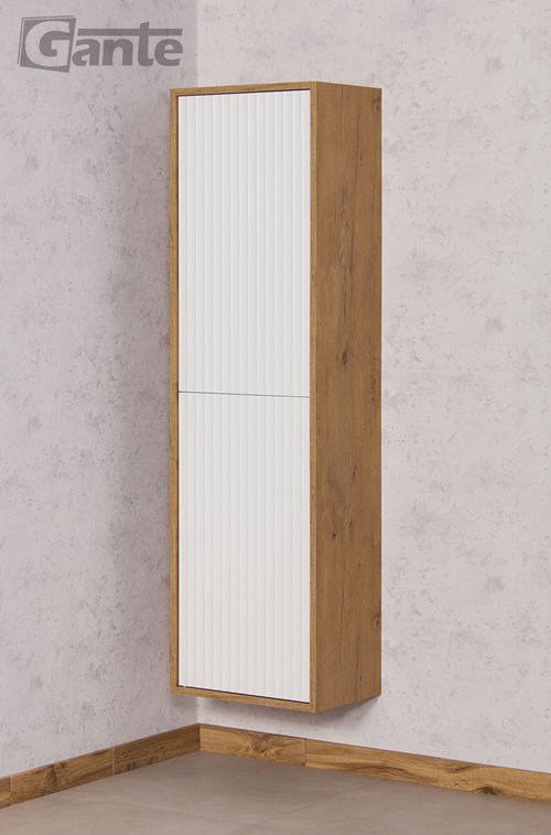 Słupek łazienkowy wiszący dąb naturalny/biały mat 155x45 cm Venus Gante