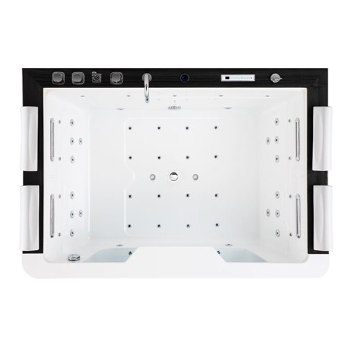Dwuosobowa wanna z hydromasażem czarna deska 192x131 cm Zefir Hydrosan
