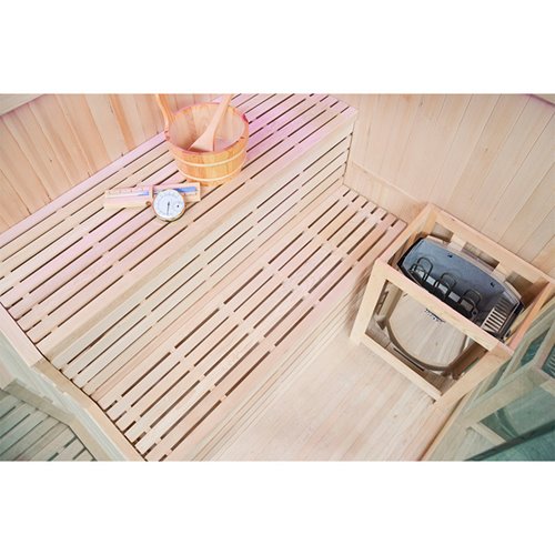 Sauna fińska 5-osobowa narożna 150x150 cm piec Harvia 6KW Bodo4
