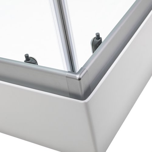 Kabina prysznicowa zabudowana kwadratowa 90x90 cm profil szczotkowany LISA