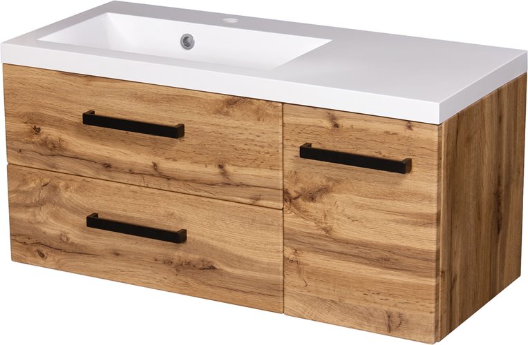 Szafka wisząca z umywalką 90 cm kolor dąb naturalny 39/2 seria Fokus Loft Gante