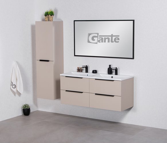 Szafka łazienkowa wisząca z podwójną umywalką 120 cm 46/4 Sydney Smooth kolor Macadamia