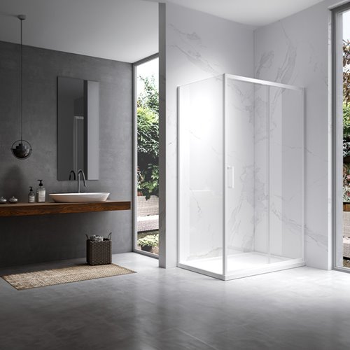 Biała kabina prysznicowa prostokątna 120x80 KZ103C