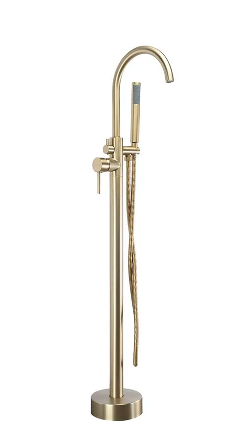 Bateria wannowa podłogowa Lungo Rea złota szczotkowana