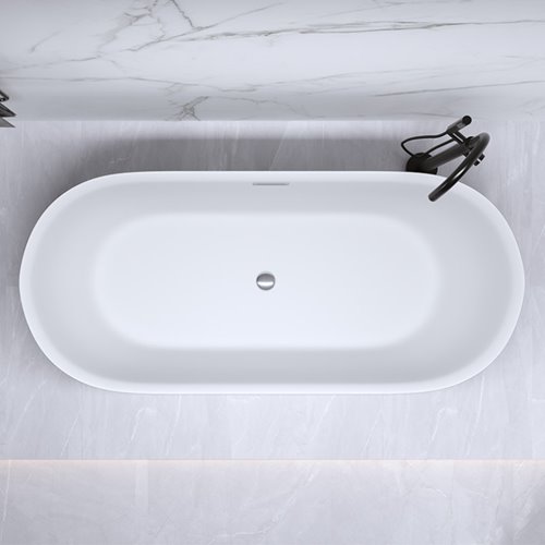 Wanna wolnostojąca czarno-biała 170 cm Cesana Hydrosan