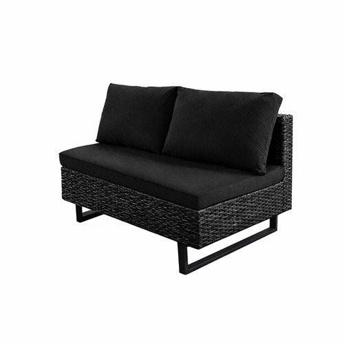 Zestaw mebli ogrodowych z technorattanu narożnik tarasowy Lime czarny zdjęcie 7