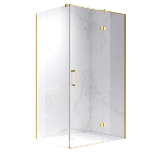Złota szczotkowana kabina prysznicowa prostokątna otwierana 120x90 drzwi uchylne KZ03C
