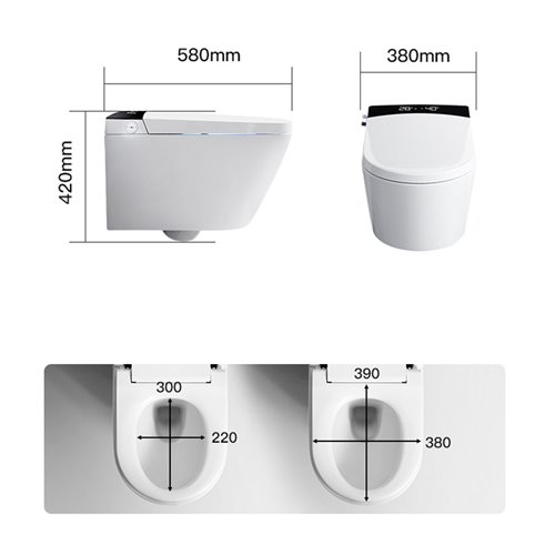 Zestaw podtynkowy wc stelaż + miska automatyczna myjąca przycisk czarny Drop