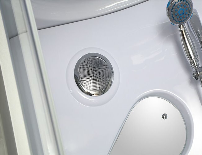 Duża wanno kabina Spa z hydromasażem + sauna parowa 155x155 cm MO-0543