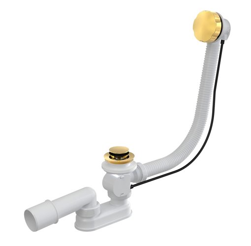 Syfon wannowy automatyczny z przelewem złoty S-0019