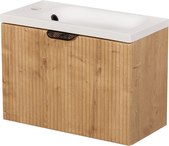 Szafka łazienkowa wisząca z umywalką dąb burlington 50 cm Fresco Gante