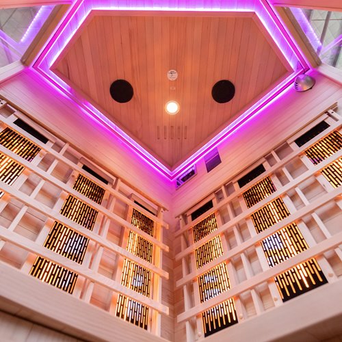 Sauna na podczerwień 3-osobowa 120x120 cm grzejniki kwarcowe i karbonowe Alta6 Infrared