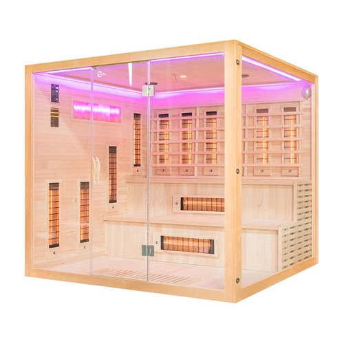 Sauna na podczerwień 4 osobowa + kamienie solne 220X200X200CM MO-EA4RS XXL Infrared Mazur