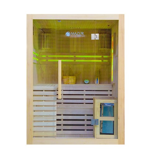 Sauna sucha fińska piec 4,5 KW Harvia BC45 + kamień solny 150X150X200CM MO-EA3S XL Mazur