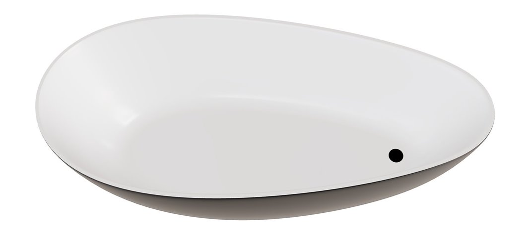 Czarno-biała wanna wolnostojąca z konglomeratu + klik-klak czarny Goya 170 B&W Besco WMD-170-GWB