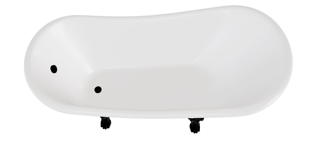 Czarno-biała wanna wolnostojąca 160 nogi czarne Otylia B&W Besco WKO-160-BWB