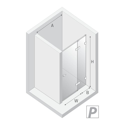 Drzwi prysznicowe uchylne 100 cm prawe EXK-0133 Eventa New Trendy