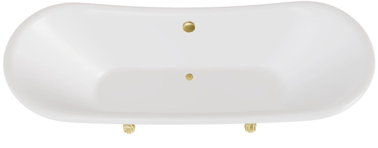 Wanna wolnostojąca czarno-biała 190 cm złote łapy Amelia B&W Besco WKA-190+BWG