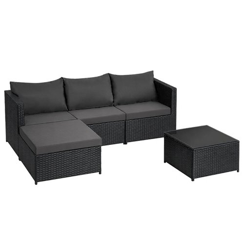 Meble ogrodowe technorattan sofa, stół, dostawka zestaw Volta zdjęcie 3