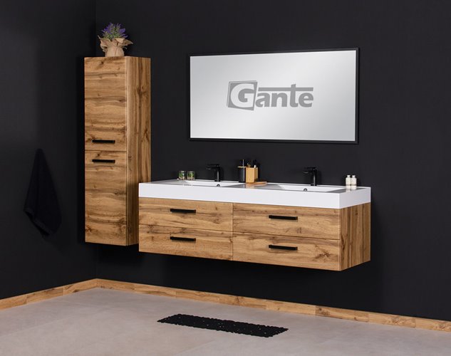 Szafka wisząca z umywalką 160 cm kolor dąb naturalny 50/4 NELA seria Fokus Loft Gante