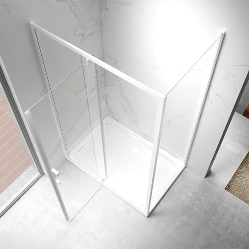 Biała prostokątna kabina prysznicowa 120x90 drzwi uchylne KZ07C